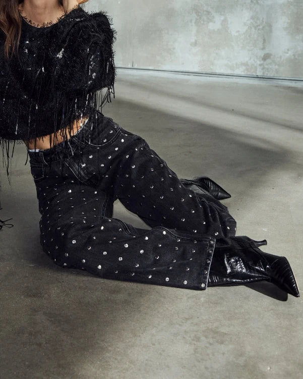 HAUTE L'AMITIÉ - Flip Waist Rivet Jeans