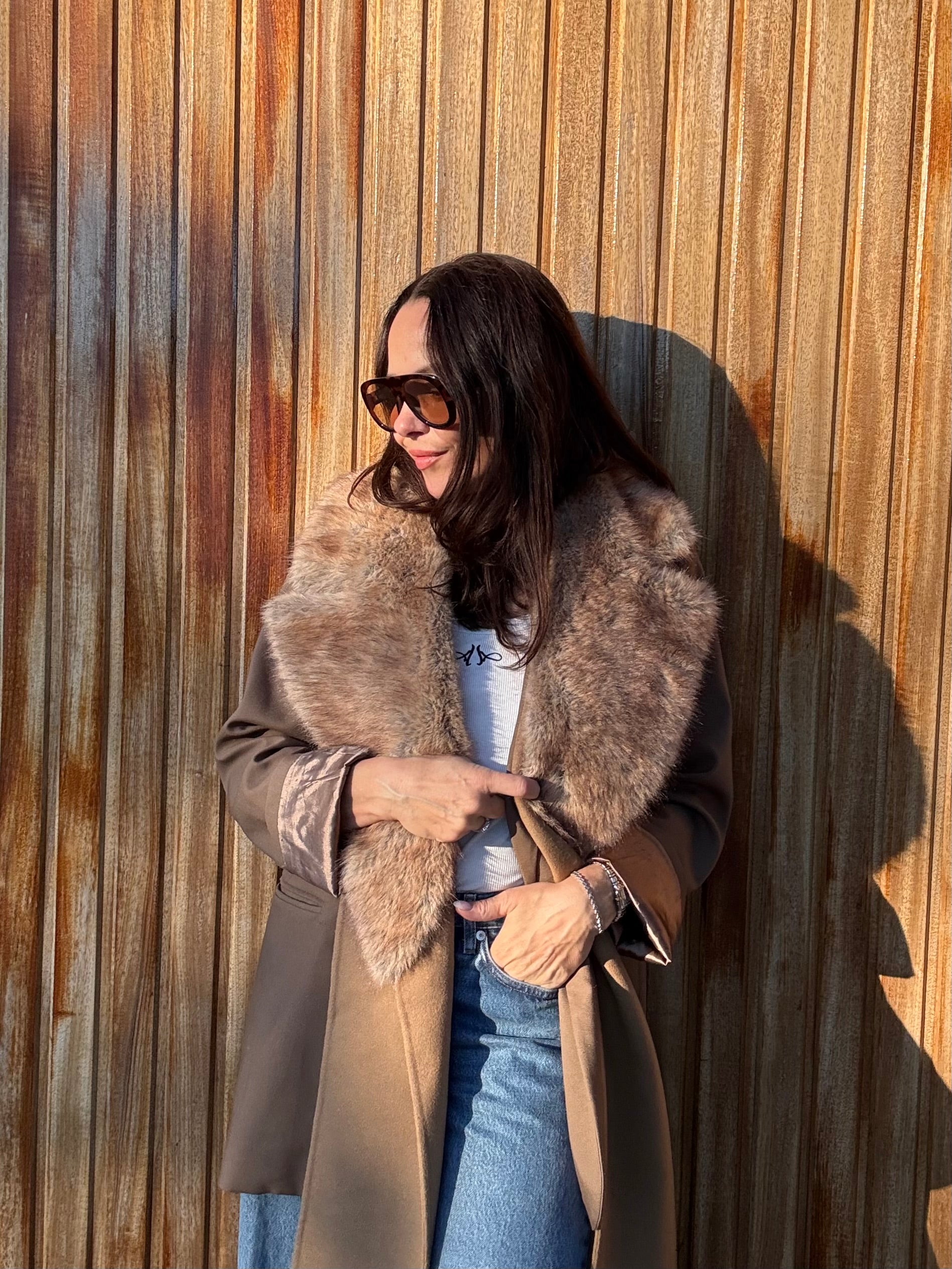 Urban Code London - Reversible Fur Trench Coat