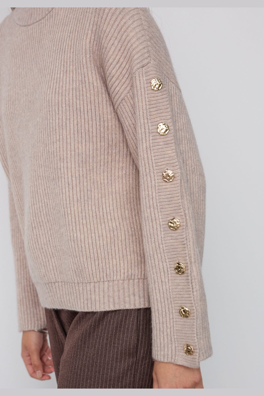Co'Couture - Row Button Sleeve Knit