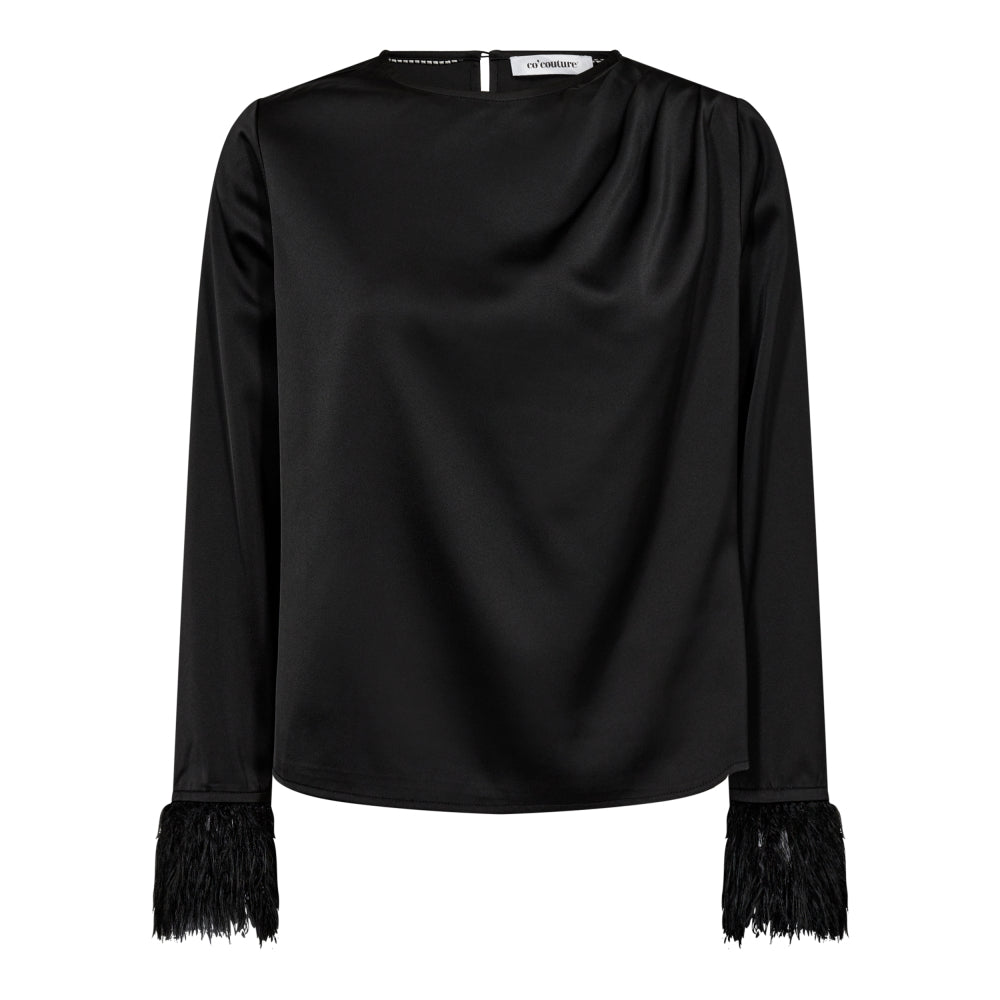 Co'Couture - Adna Drape Feather Blouse