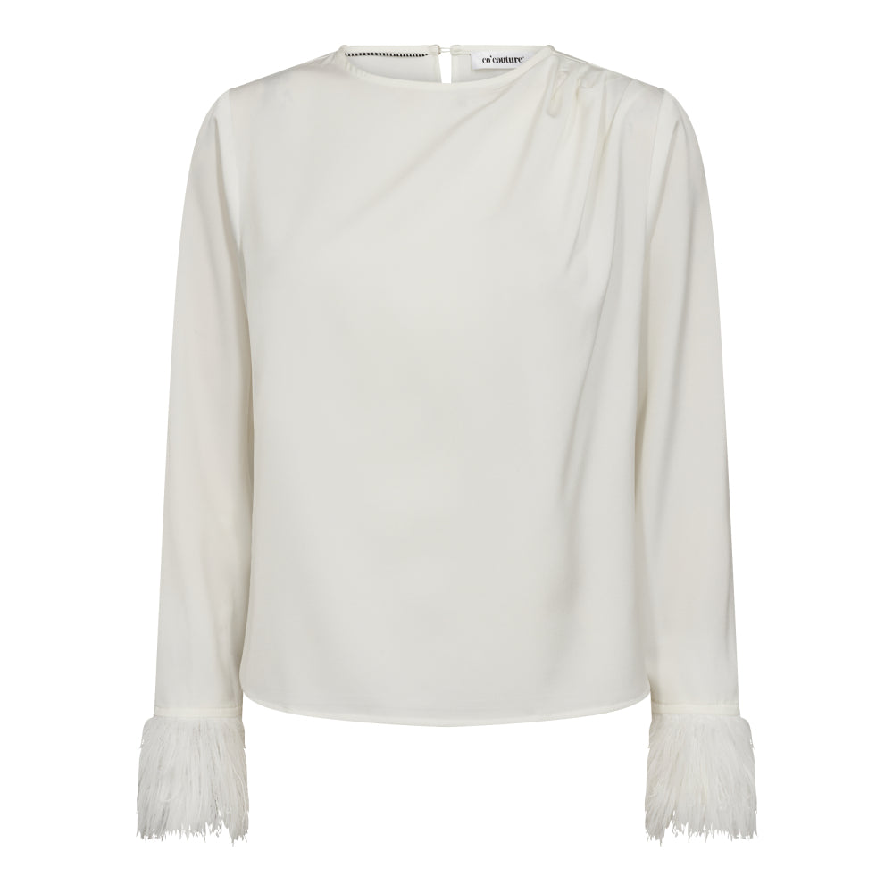 Co'Couture - Adna Drape Feather Blouse