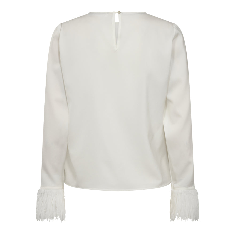 Co'Couture - Adna Drape Feather Blouse