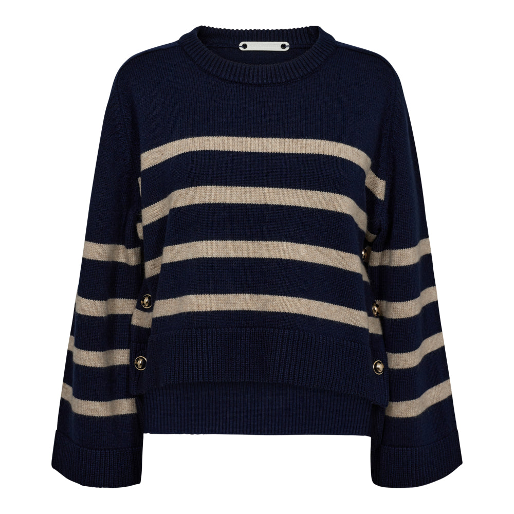 Co'Couture - Maja Button Stripe Knit