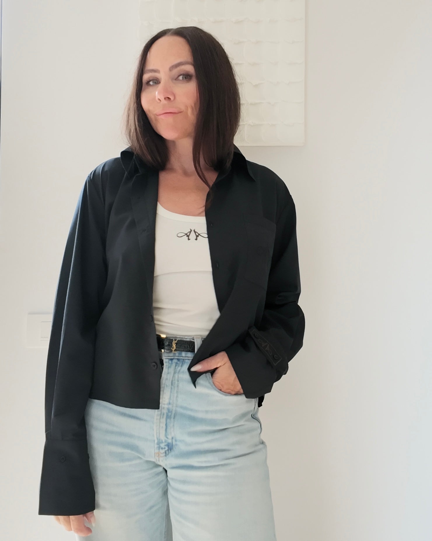 AndreA - Oversized Shirt Cropped