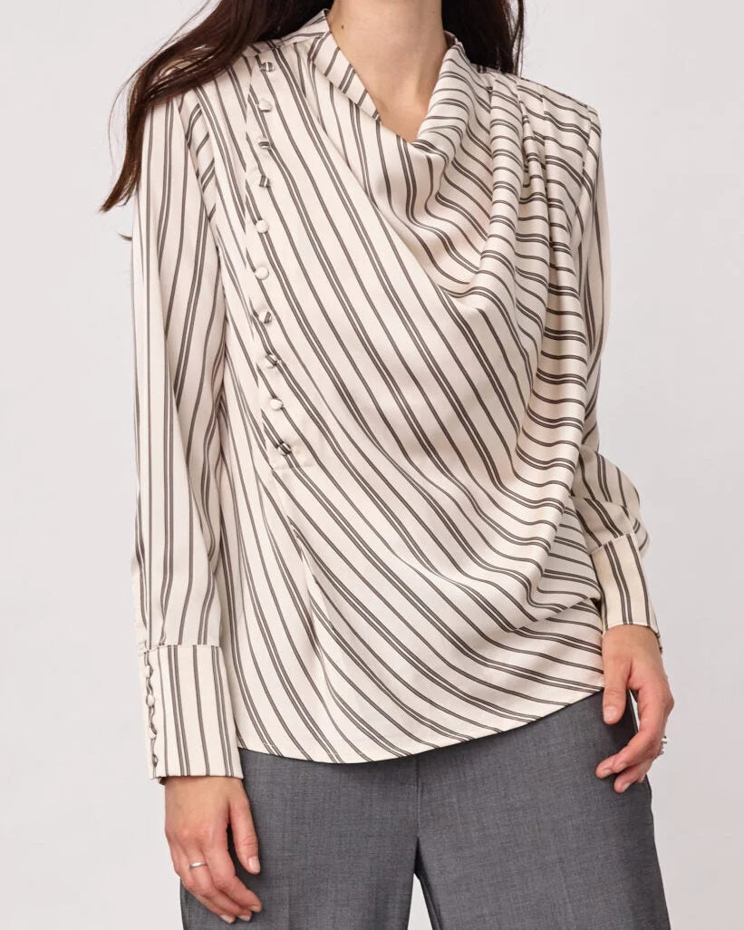 Co'Couture - Helly Button Stripe Blouse