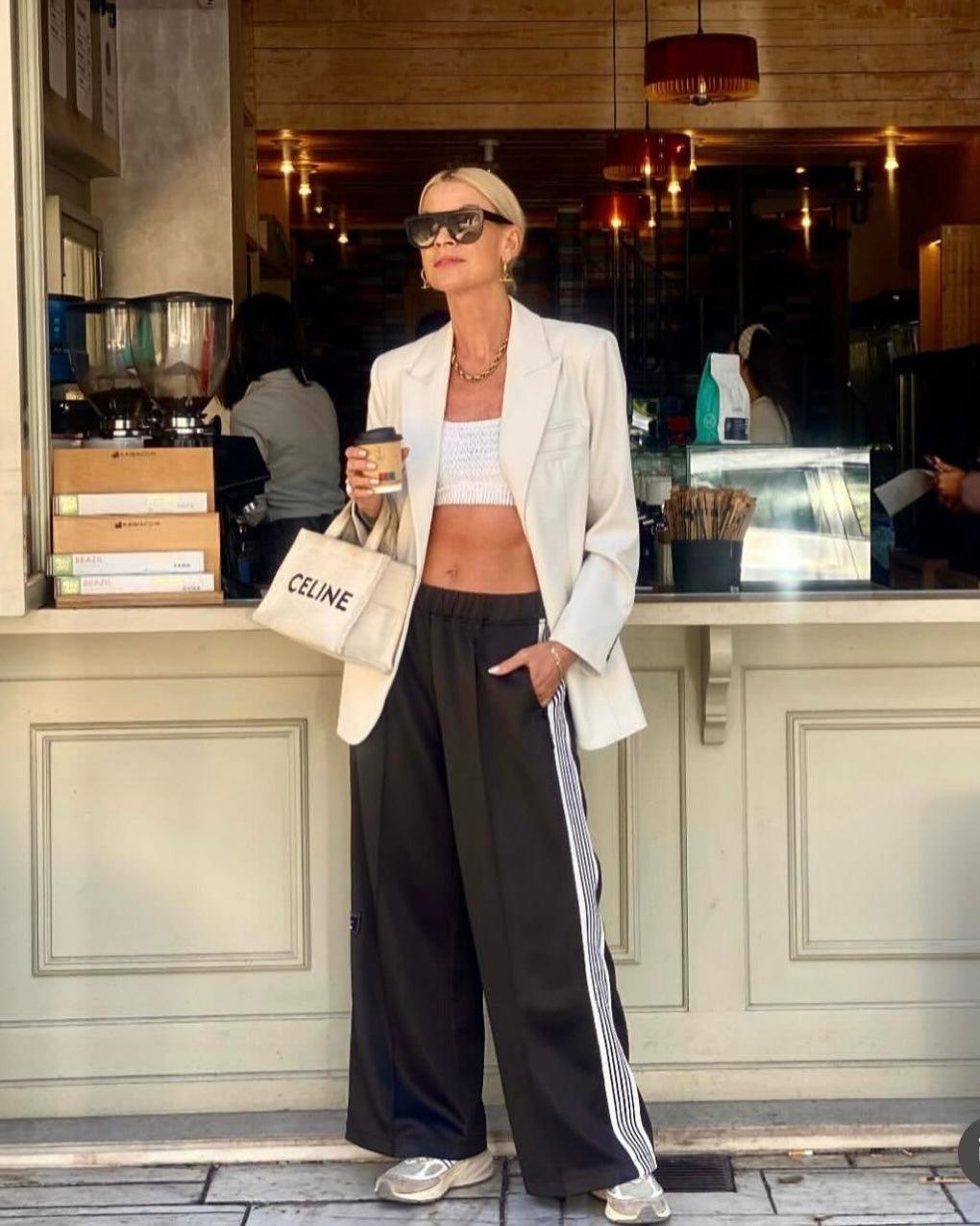 HAUTE L'AMITIÉ - Baggy Track Pants -Regular Length
