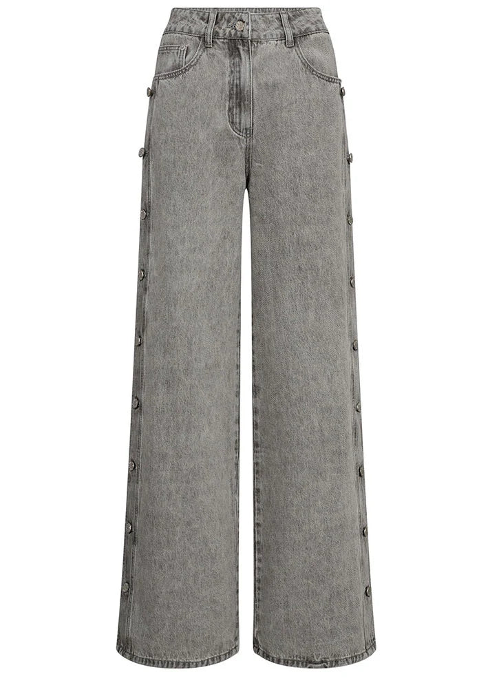 HAUTE L'AMITIÉ - Side Panel Button Jeans Regular Length