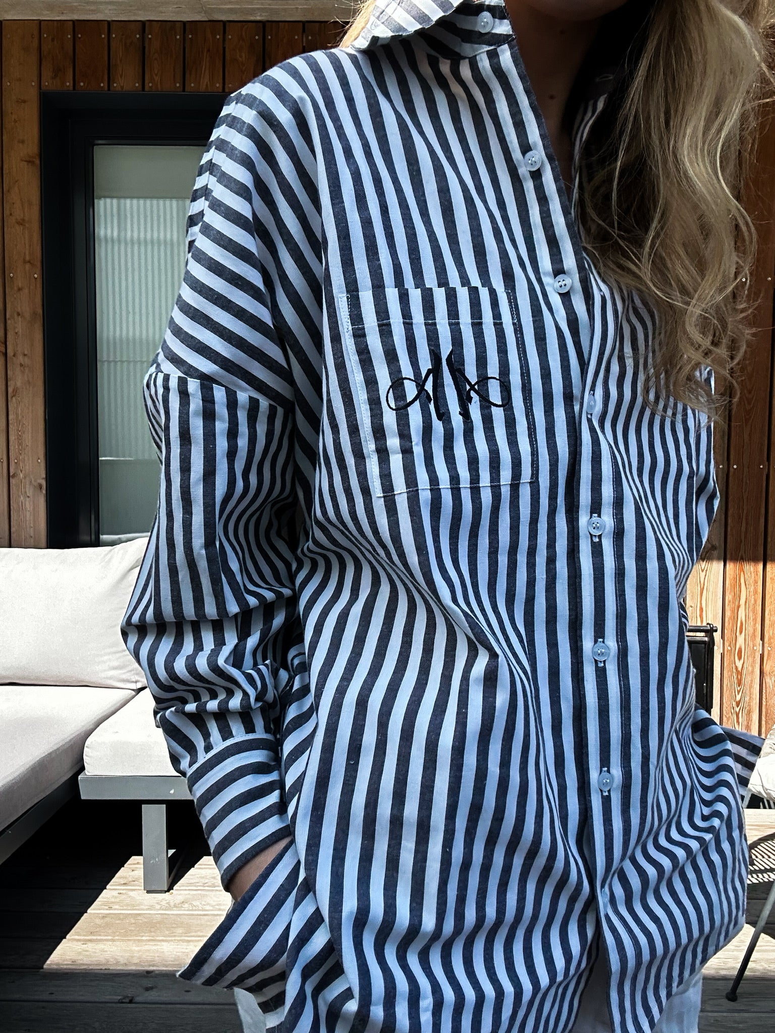 AndreA - Oversized Shirt Striped Long