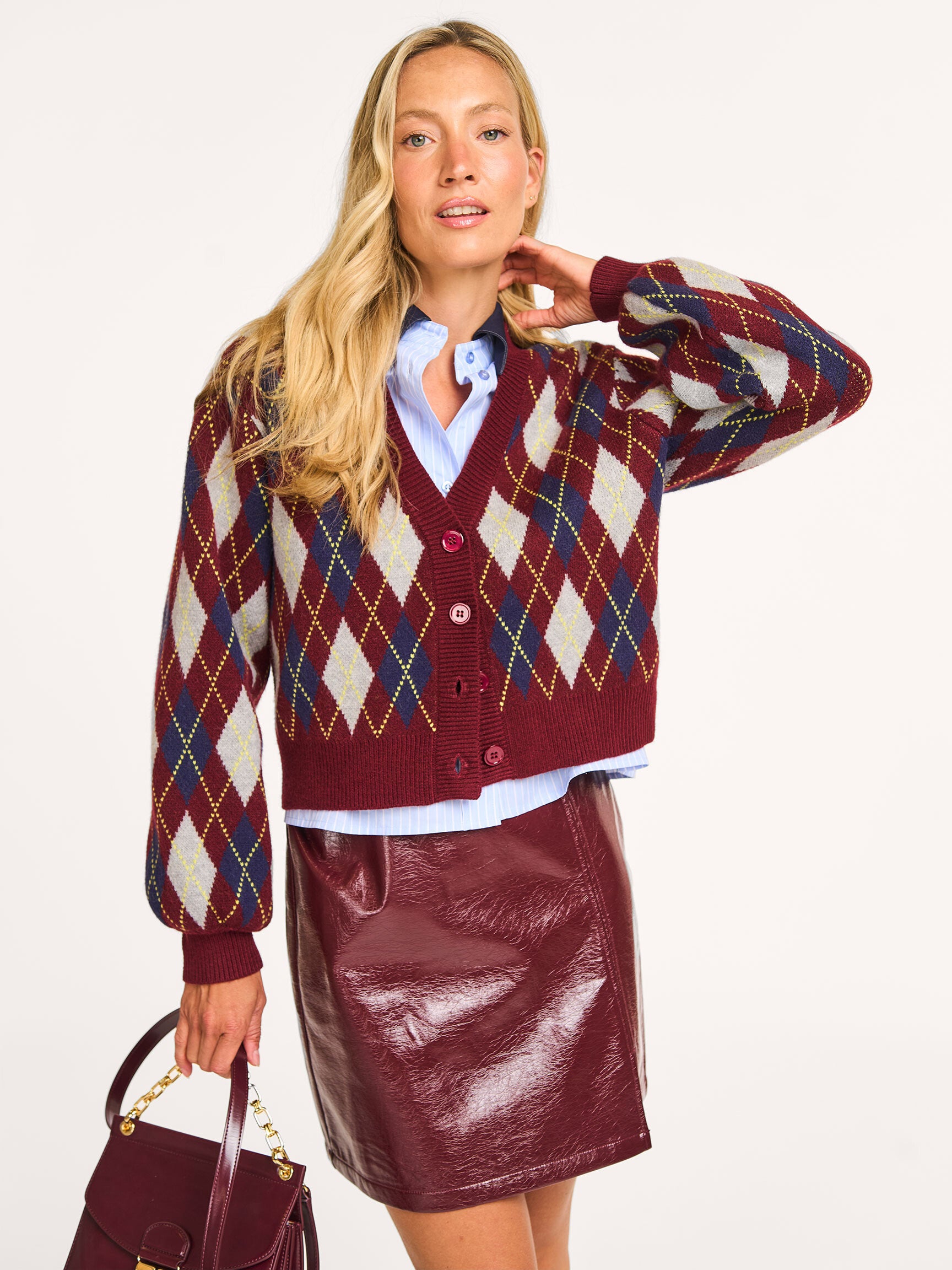 Co'Couture - Row Check Cardigan