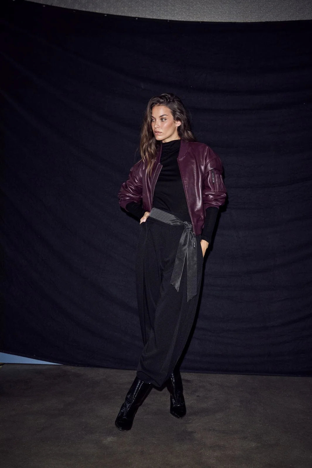 HAUTE L'AMITIÉ - Yasmin Leather Bomber Jacket