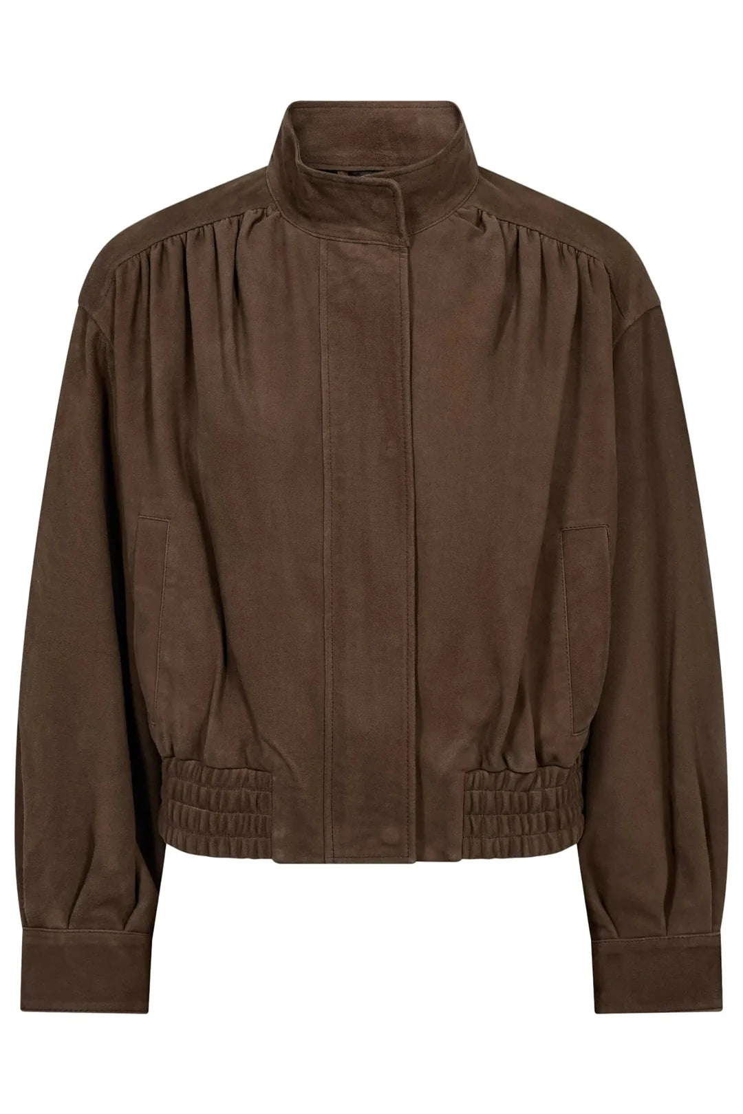 HAUTE L'AMITIÉ - Suede Gather Crop Jacket