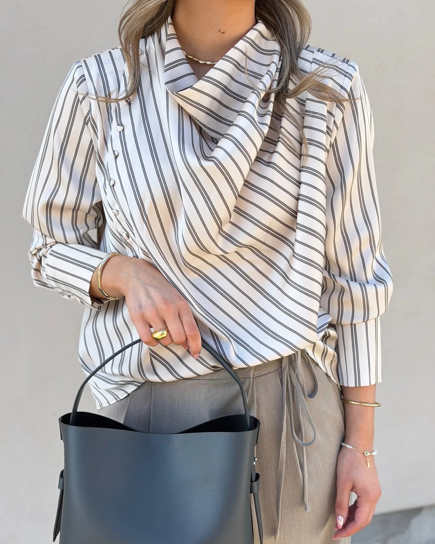 Co'Couture - Helly Button Stripe Blouse