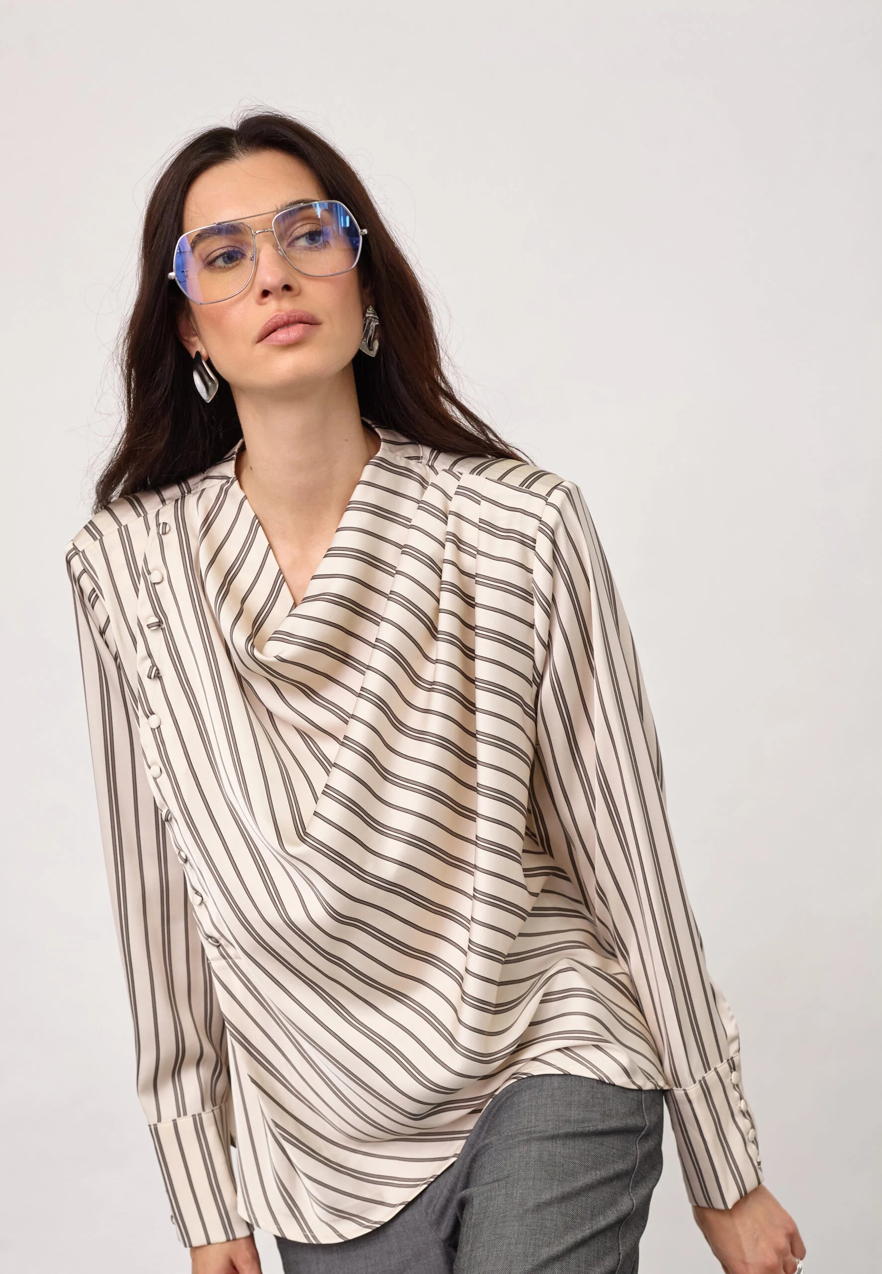 Co'Couture - Helly Button Stripe Blouse