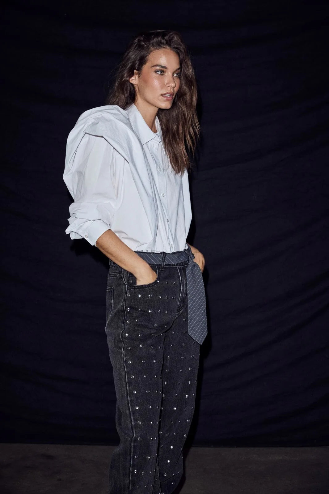 HAUTE L'AMITIÉ - Flip Waist Rivet Jeans