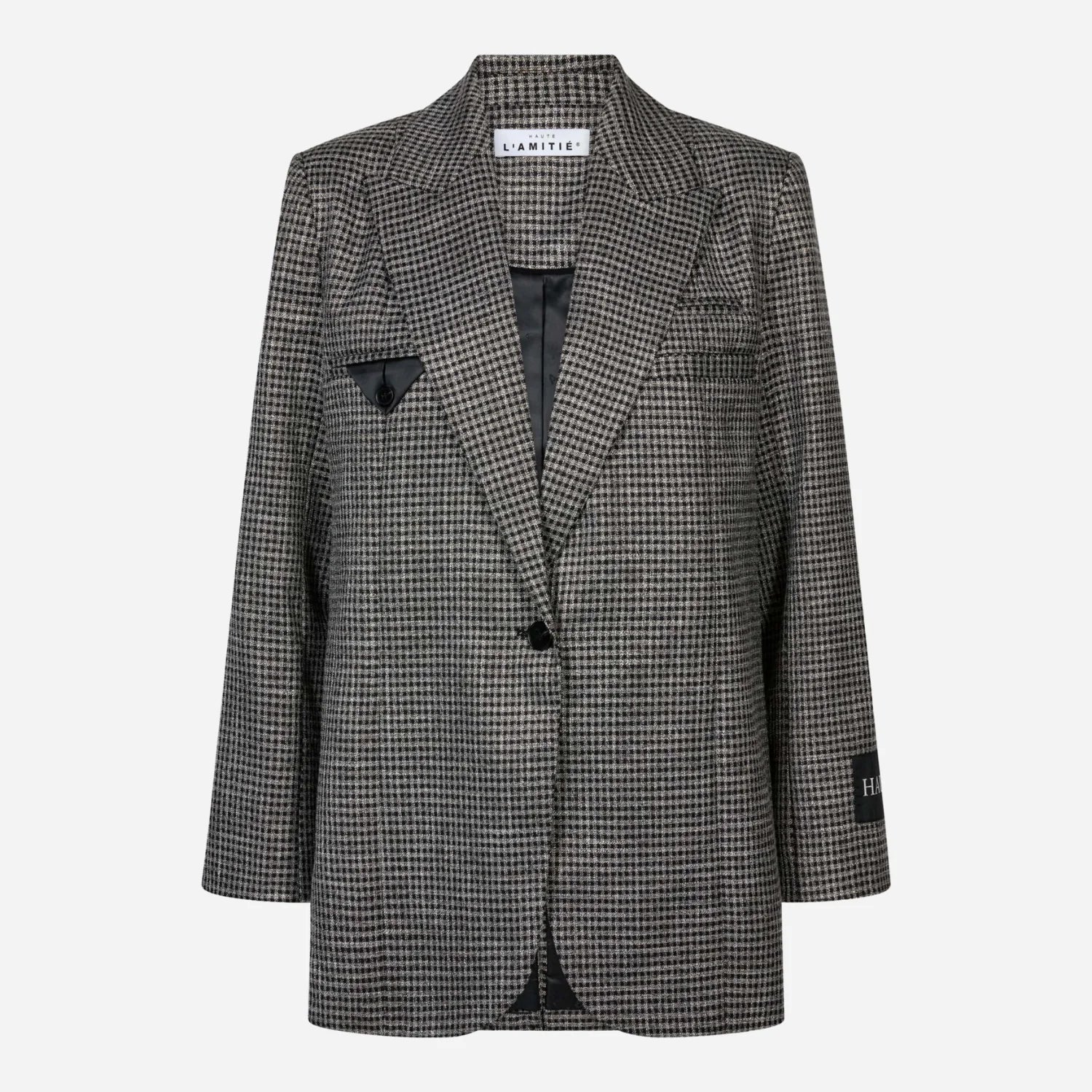 HAUTE L'AMITIÉ - Black Silver Check Single Blazer