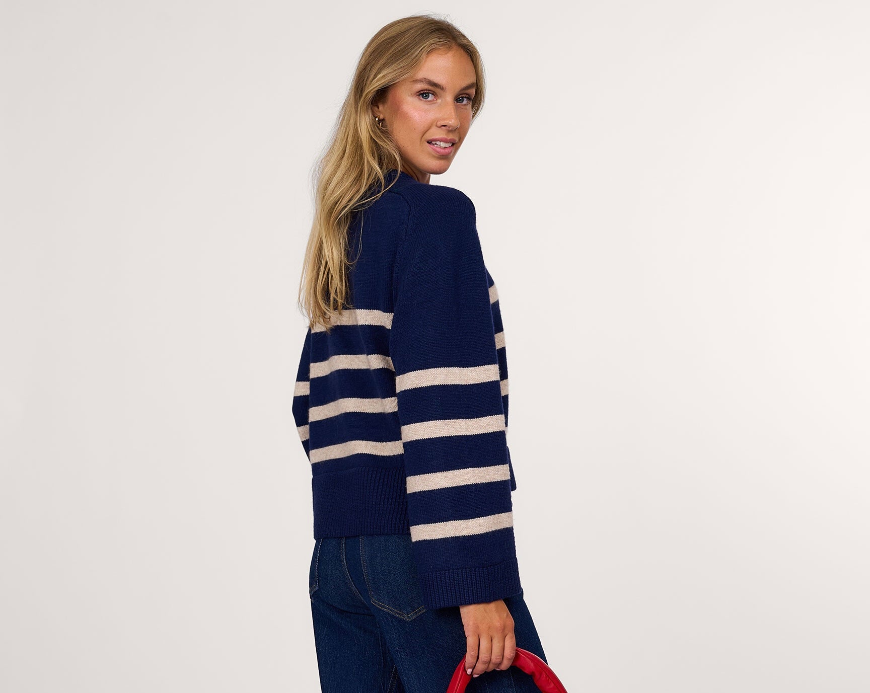 Co'Couture - Maja Button Stripe Knit