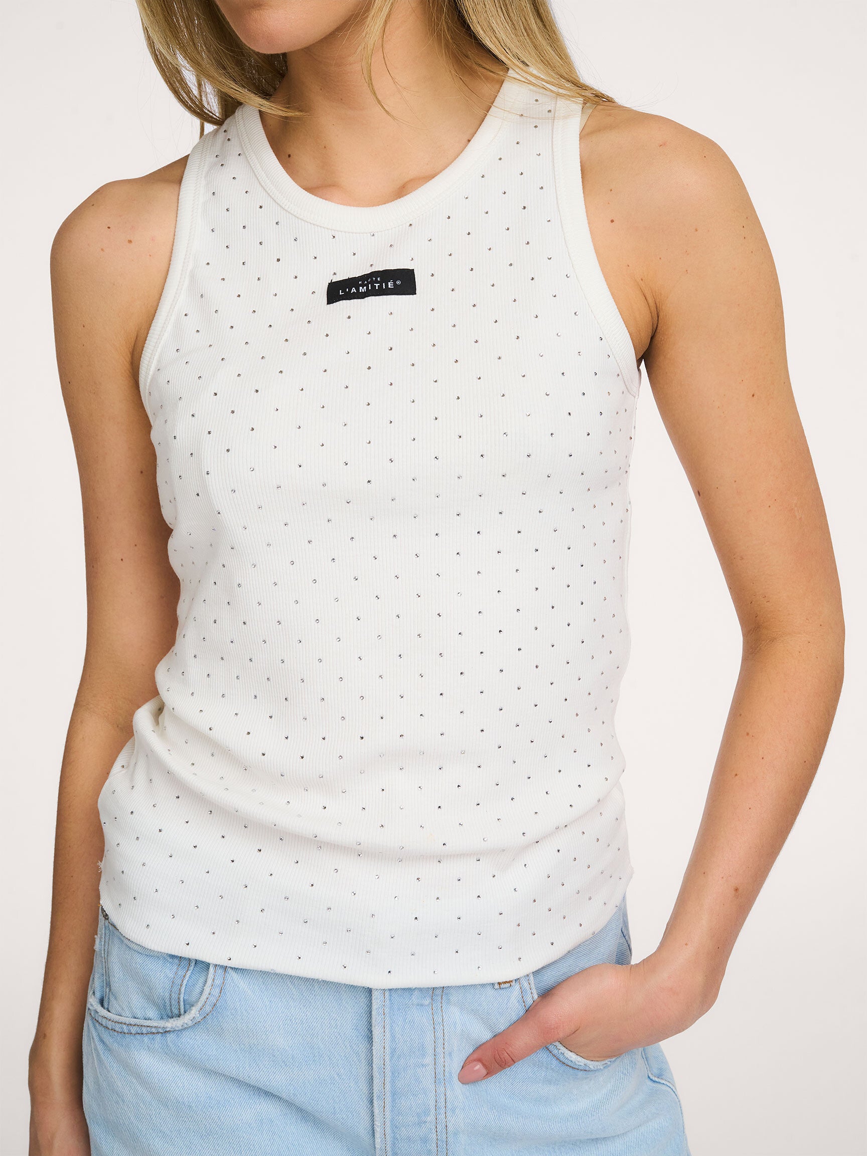 HAUTE L'AMITIÉ - Rib Badge Stone Tank