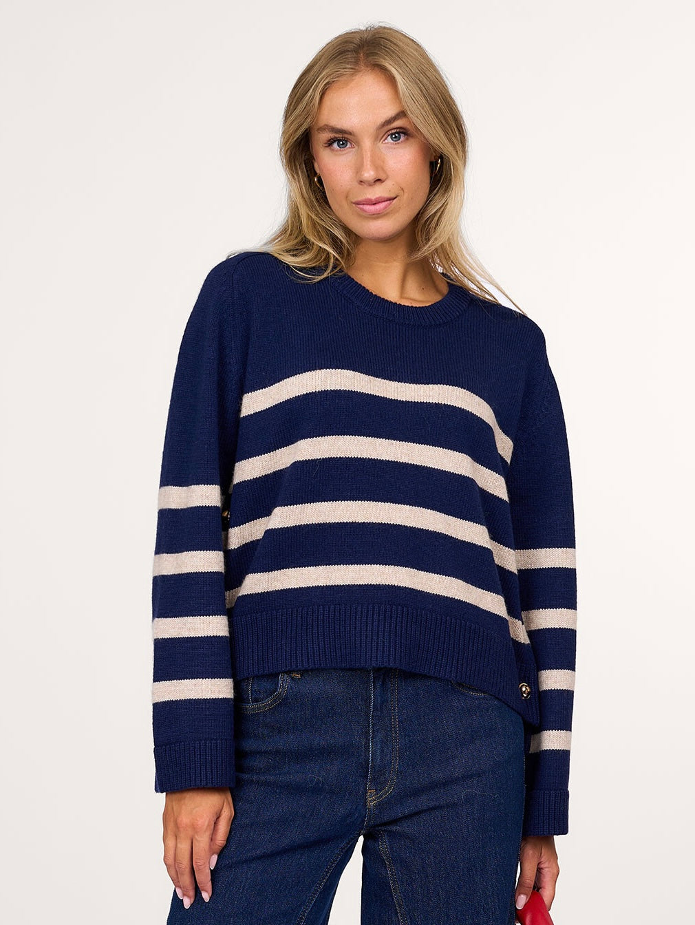 Co'Couture - Maja Button Stripe Knit