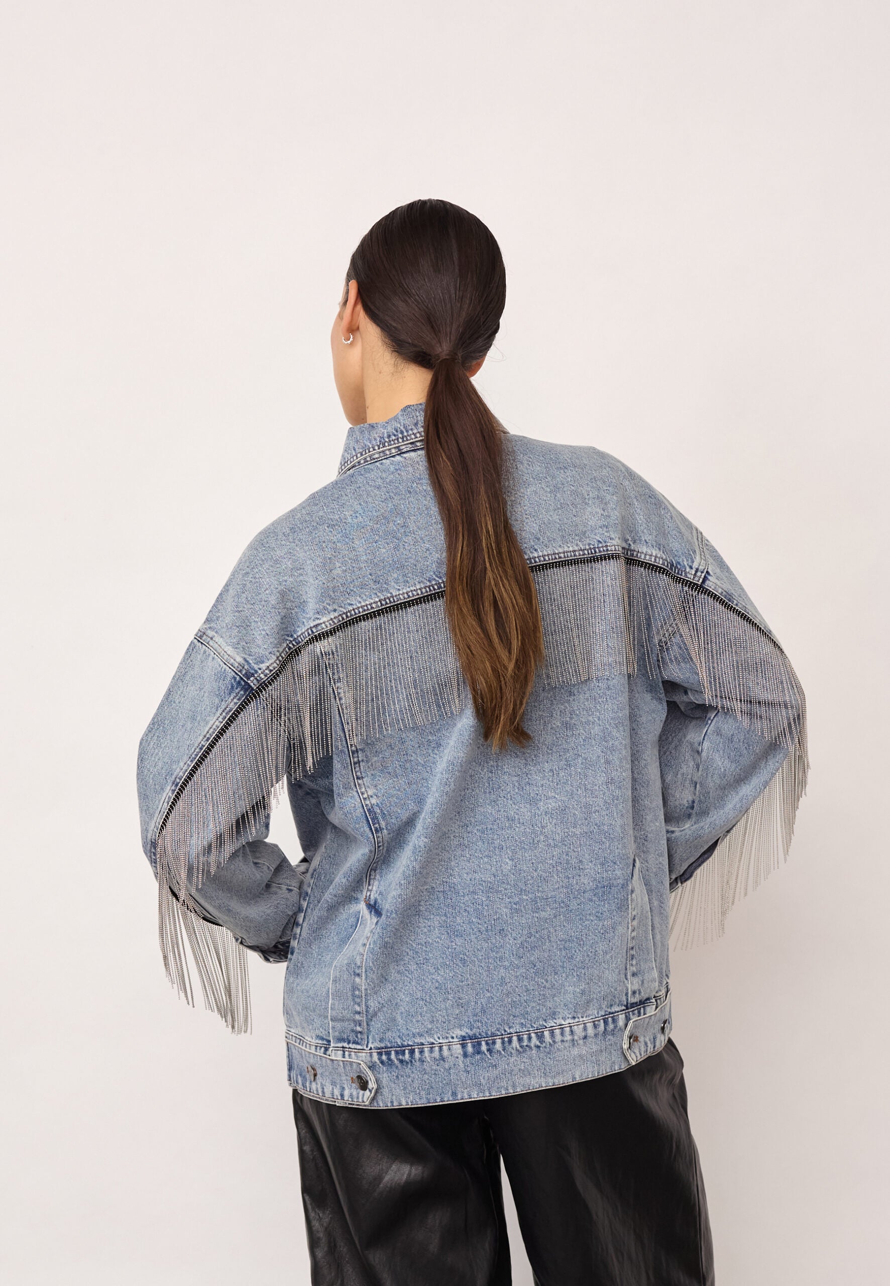 Co'Couture - Denise Denim Fringe Jacket