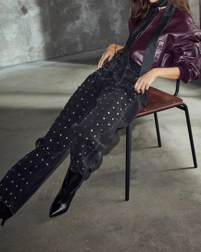 HAUTE L'AMITIÉ - Flip Waist Rivet Jeans
