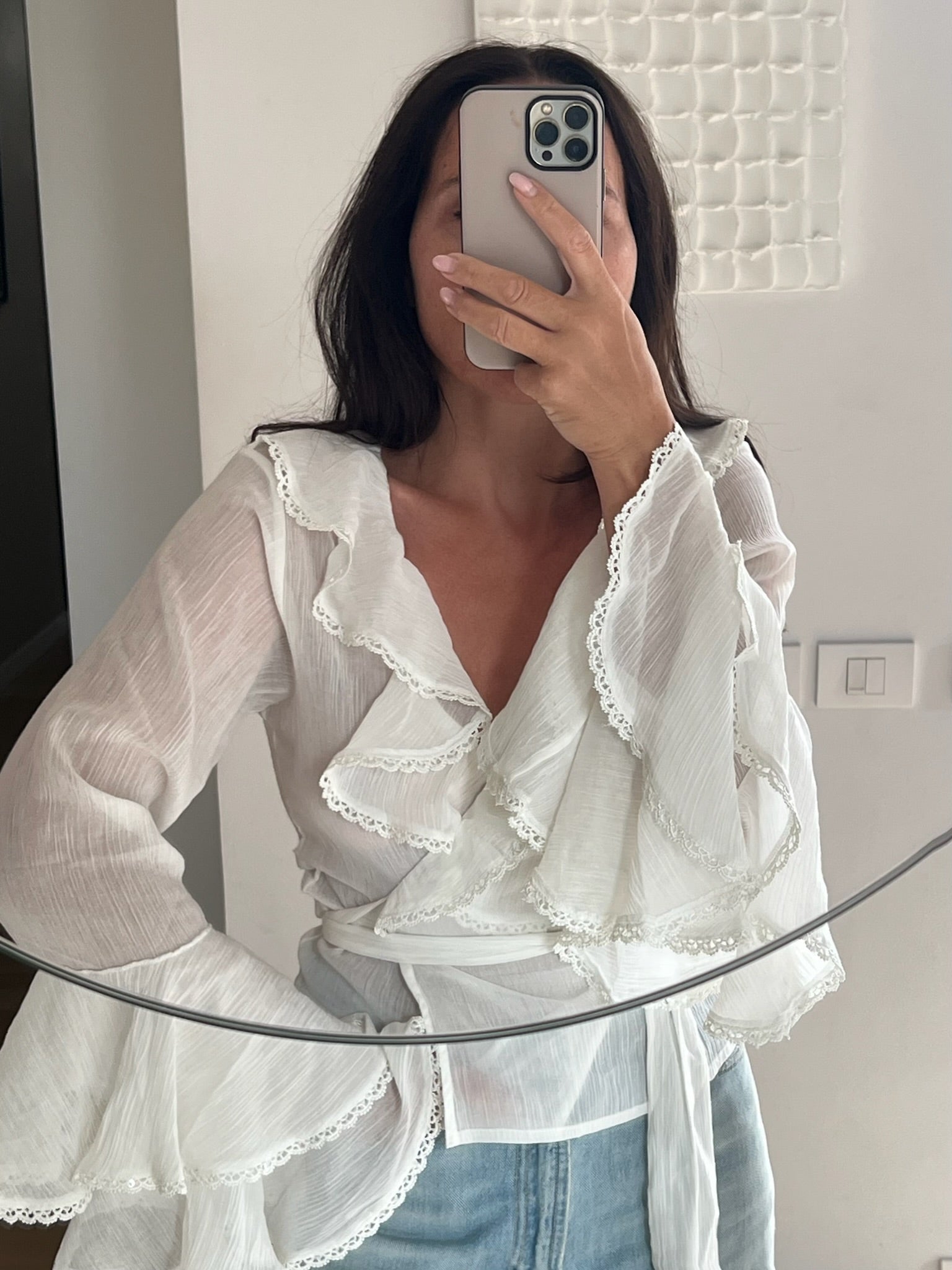 AndreA - Tulip Wrap Top Sequin Detail