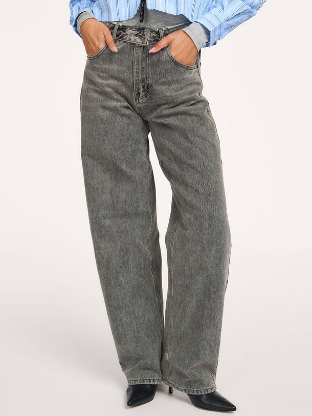 HAUTE L'AMITIÉ - Flip Barrel Grey Jeans