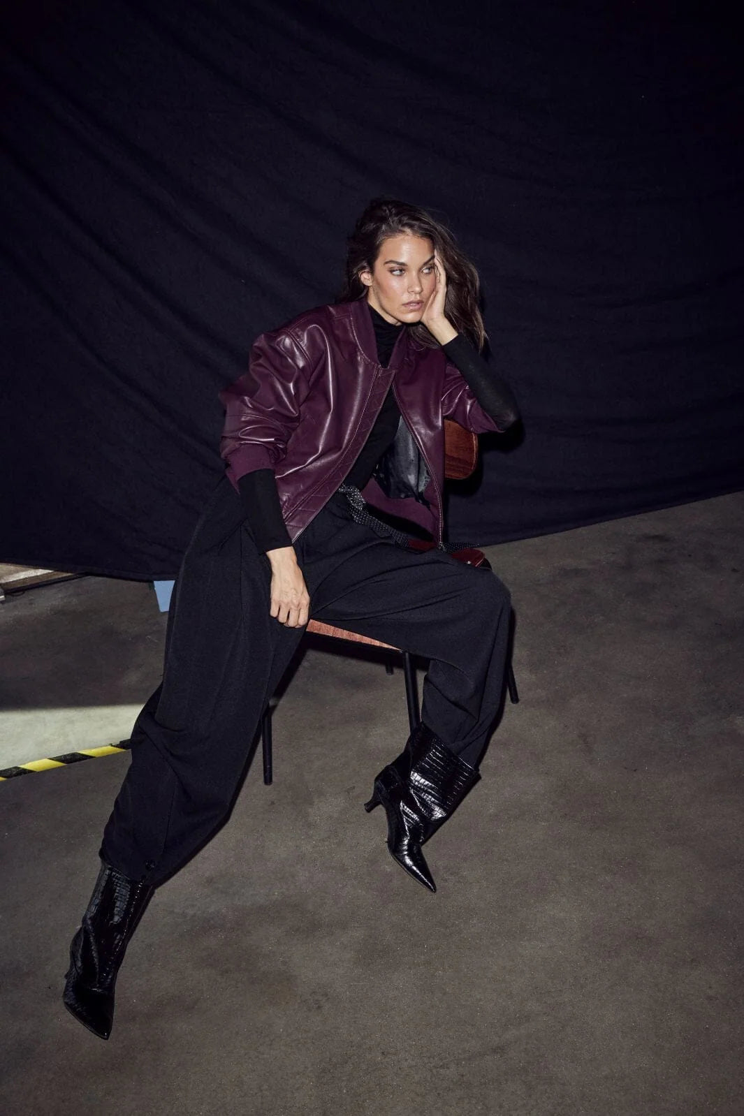 HAUTE L'AMITIÉ - Yasmin Leather Bomber Jacket
