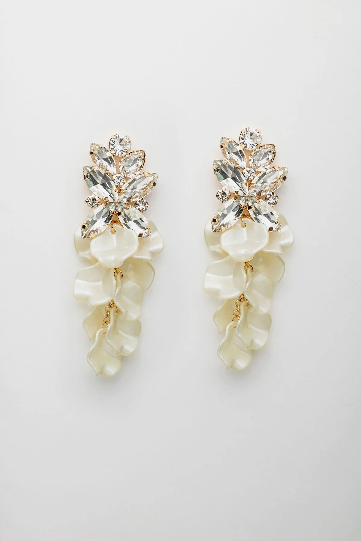 BOW19 - Leaf Big Stone Earrings