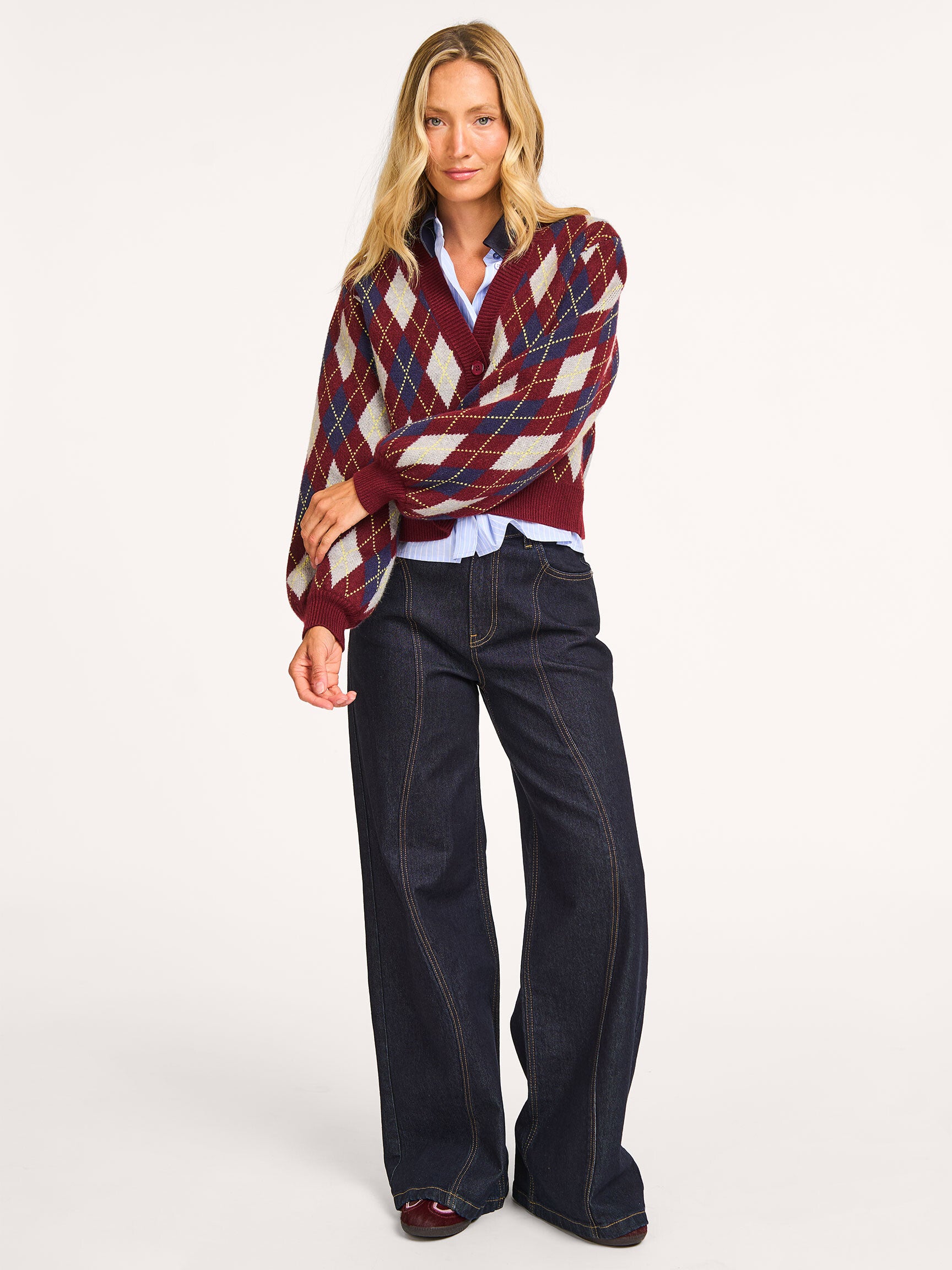 Co'Couture - Row Check Cardigan