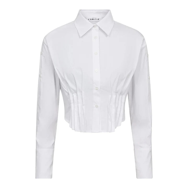 HAUTE L'AMITIÉ - Bell Pleat Crop Shirt