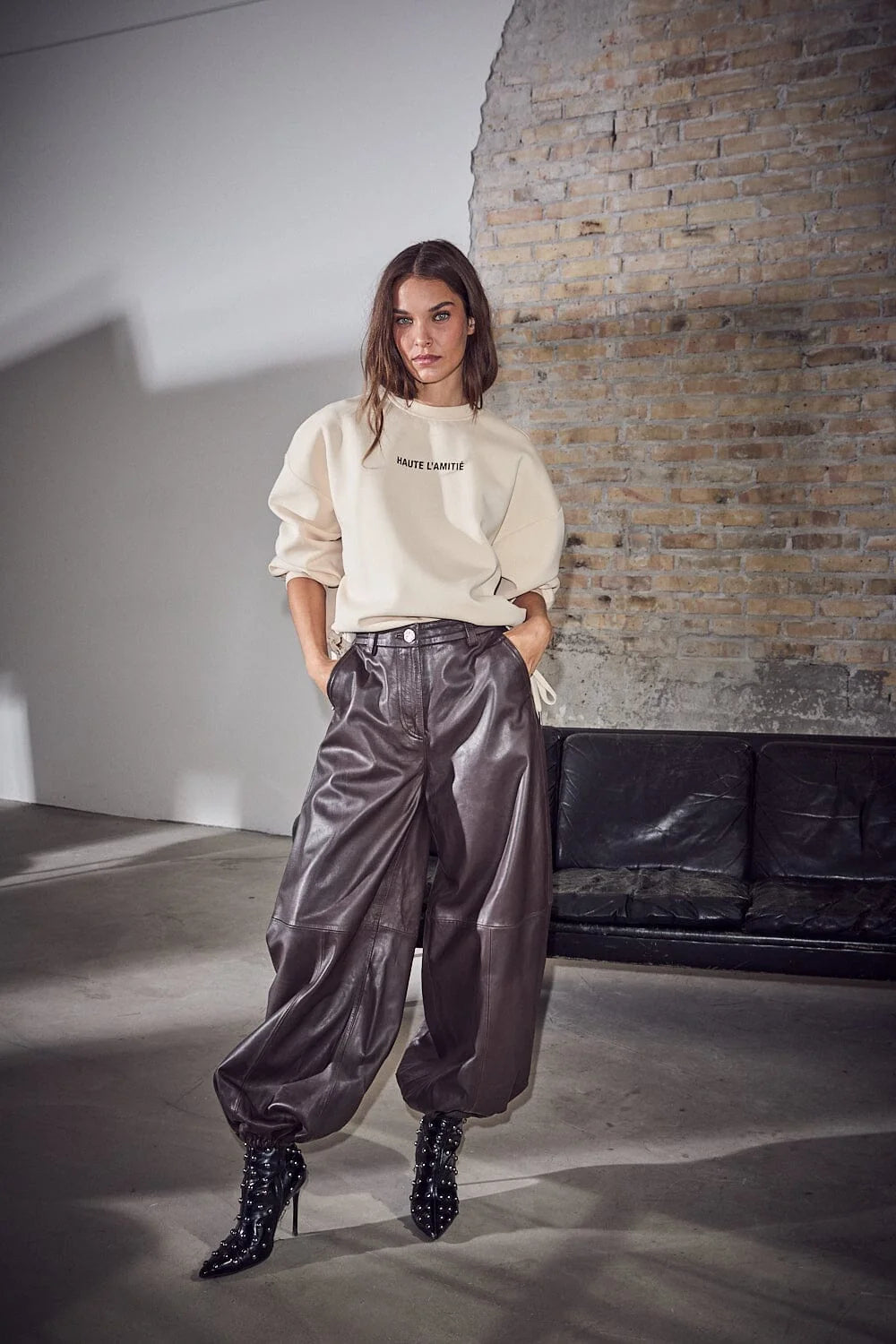 HAUTE L'AMITIÉ - Jasmin Leather Harem Pant