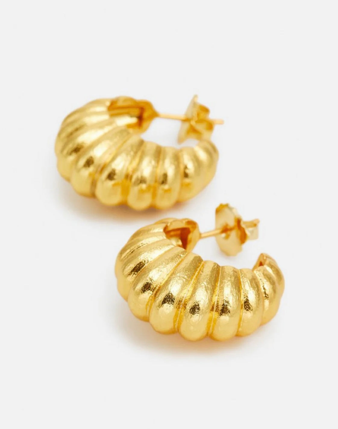 Dinari Jewels - Croissant Dome Hoop Earrings