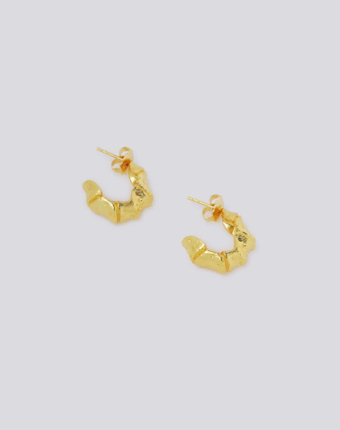 Dinari Jewels - Bamboo Hoop Gold Earrings
