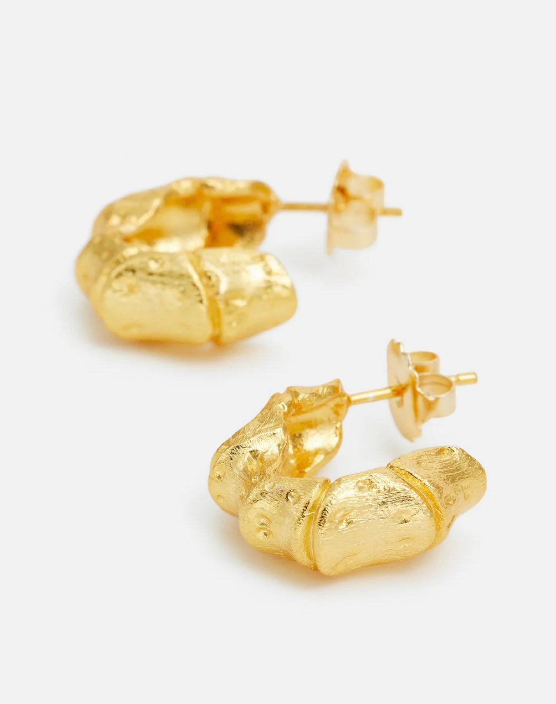 Dinari Jewels - Bamboo Hoop Gold Earrings