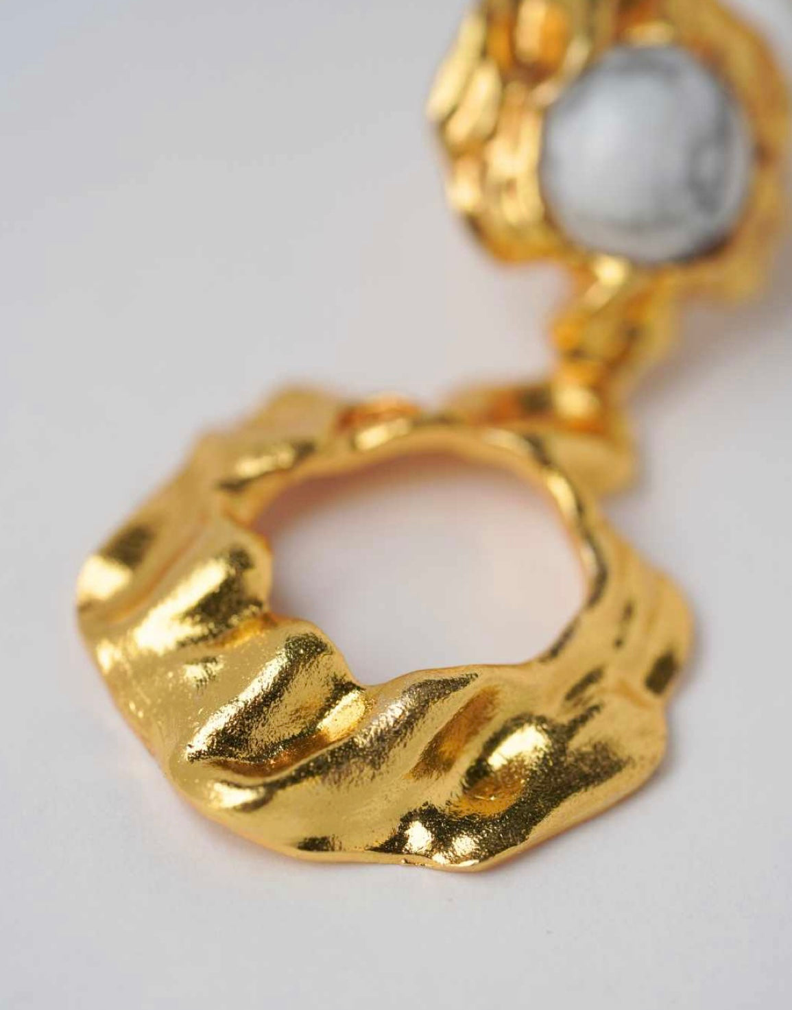 Dinari Jewels - Salome Gold Howlite Earrings