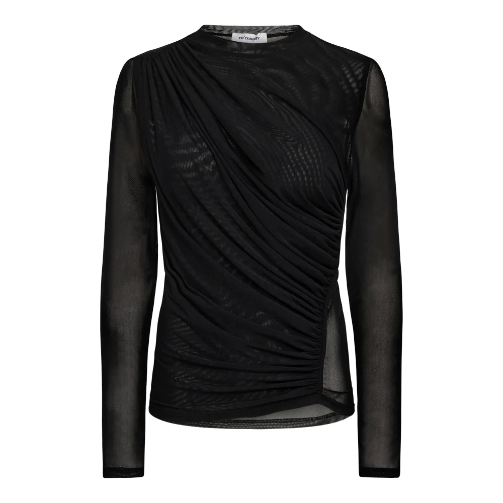 Co'Couture - Drapey Mesh Tee Blouse